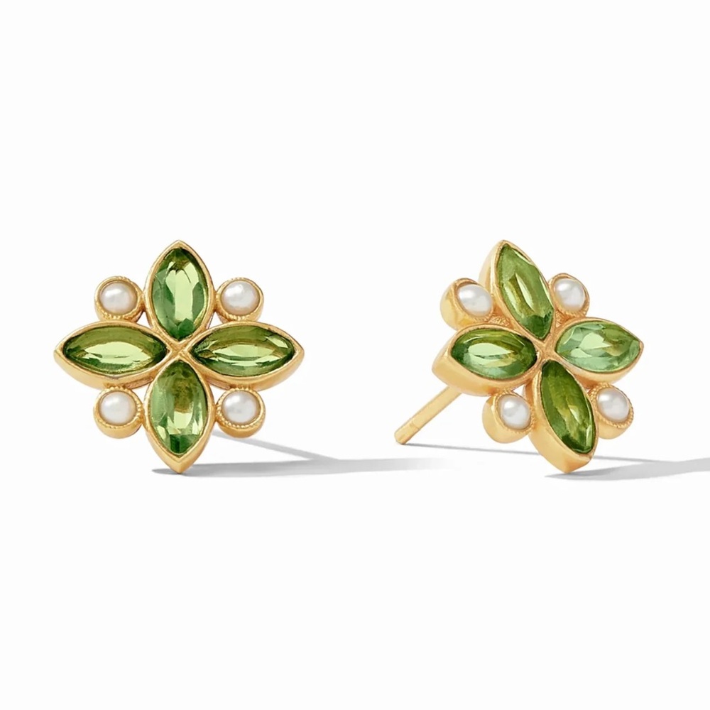 Julie Vos - Charlotte Stud Gold Jade Green